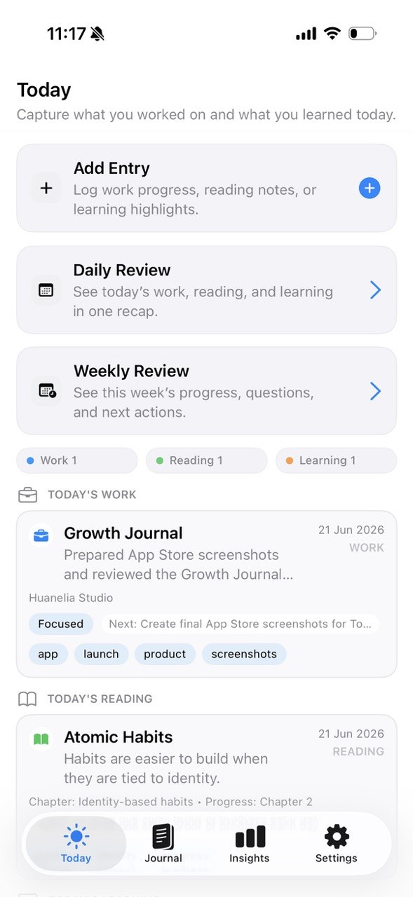 Growth Journal app screenshot